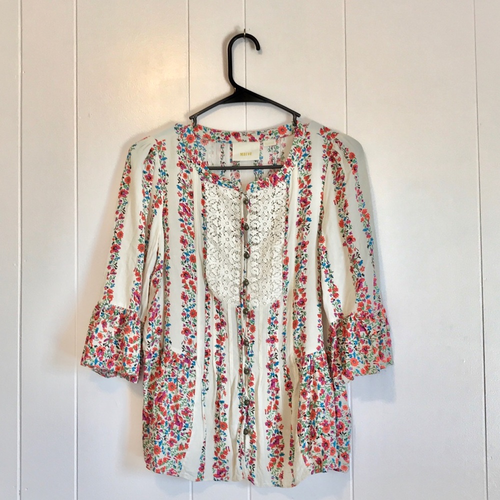 Maeve • Floral Peplum Flounce Top